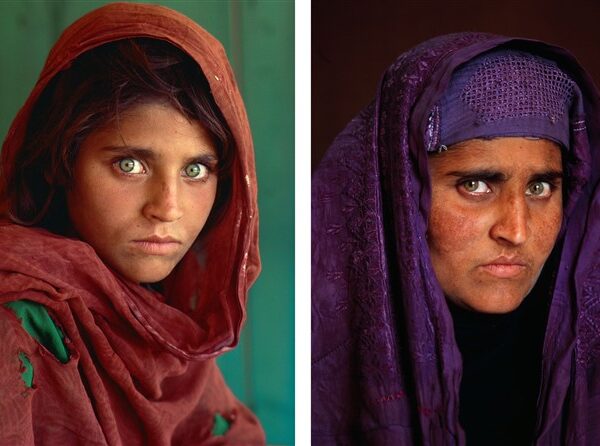 Sharbat Gula the Afghan Girl left 1984 at Nasir Bagh refugee camp near Peshawar Pakistan right Gula 2002 ikon