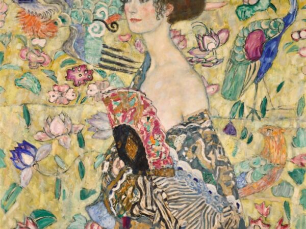Gustav Klimt, Dame mit Fächer (Lady with a Fan), 1917-1918. Sold for £85,305,800