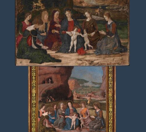 Madonna col Bambino Gesù, San Giovanni Battista fanciullo e sei sante, Museo Correr Venezia-Mantegna Isabella Stewart Gardner Museum Boston