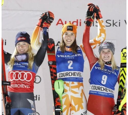 Petra Vlhova, Mikaela Shiffrin, katharina Truppe, Courchevel, Women's Slalom, 21-12-2023, cover