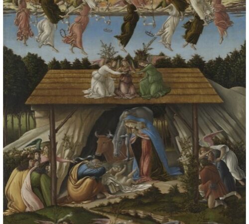 Sandro Botticelli Mystic Nativity 1500 Oil on canvas 108.6 × 74.9 cm bought 1878 National Gallery London cover